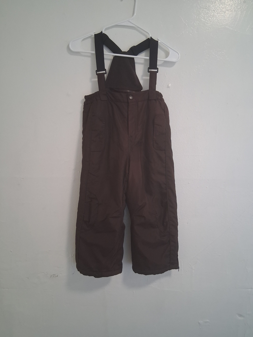 Rothschild Dark Brown Kids Snow Overalls with Black Adjustable Straps